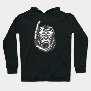 snorkeler Gorilla Hoodie